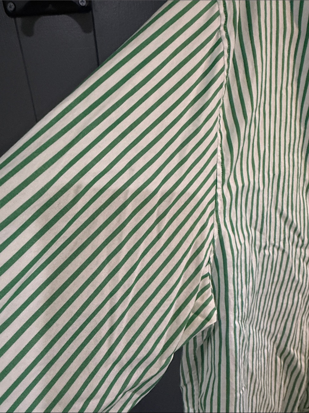 Lacoste Green & White Vertical Stripe Button-Up Shirt - Picture 4 of 4